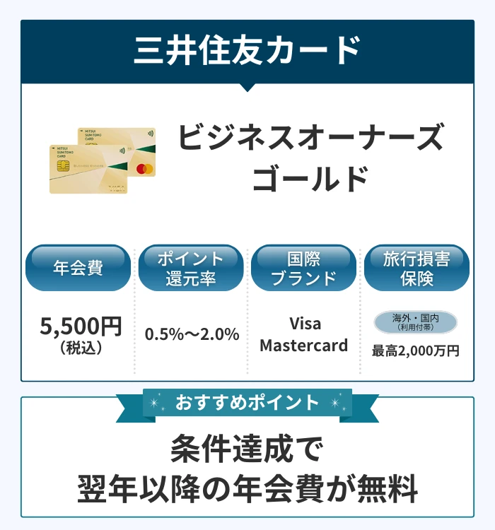 三井住友カード ビジネスオーナーズ ゴールド